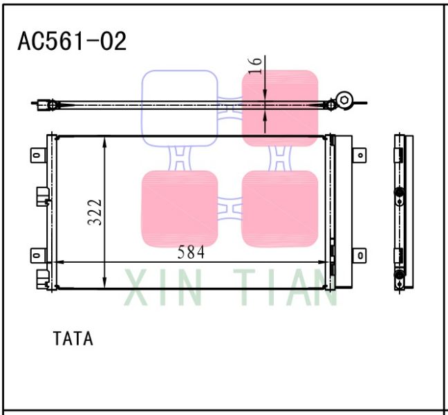 AC561-08 A/C CONDENSER FOR  TATA 