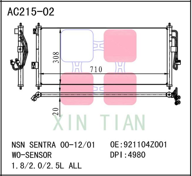 AC215-05 AC CONDENSER FOR OEM921104Z001 DPI#4980