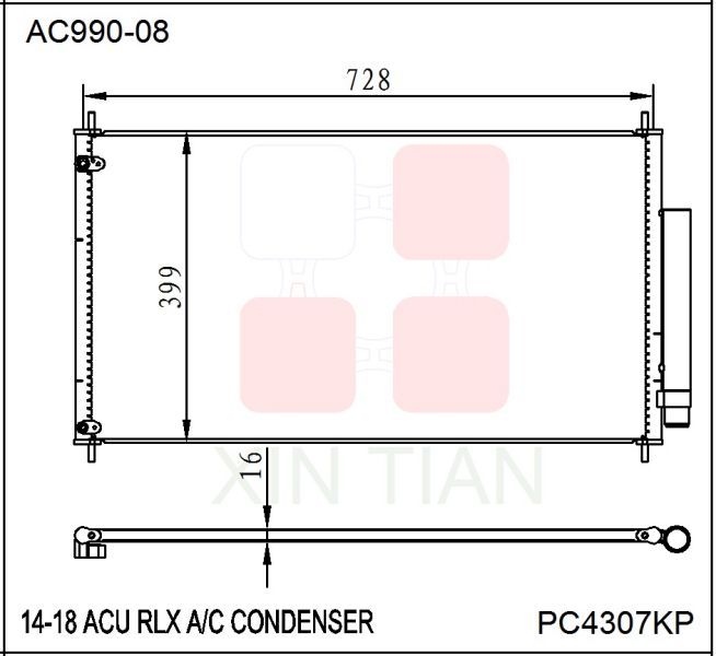 AC990-08 日系 讴歌冷凝器 AC Condenser for 04-18 Acura RLX OEM#80110TY2003 DPI#4307